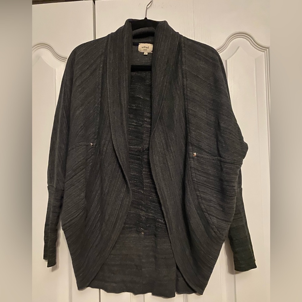 Wilfred Oversized Charcoal Gray Cardigan Sweater